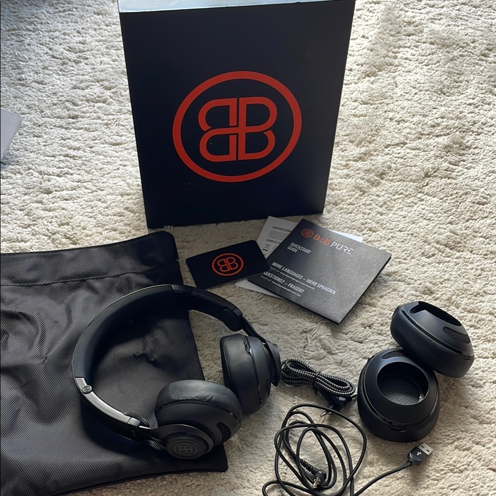 B & B Pure BLOMM & BERGER Black Headphones Set